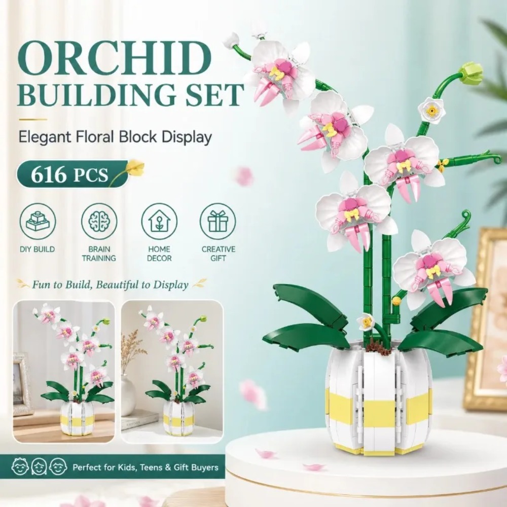 Orchid Building Blocks Flowers - Bonsai Garden Lego review and price