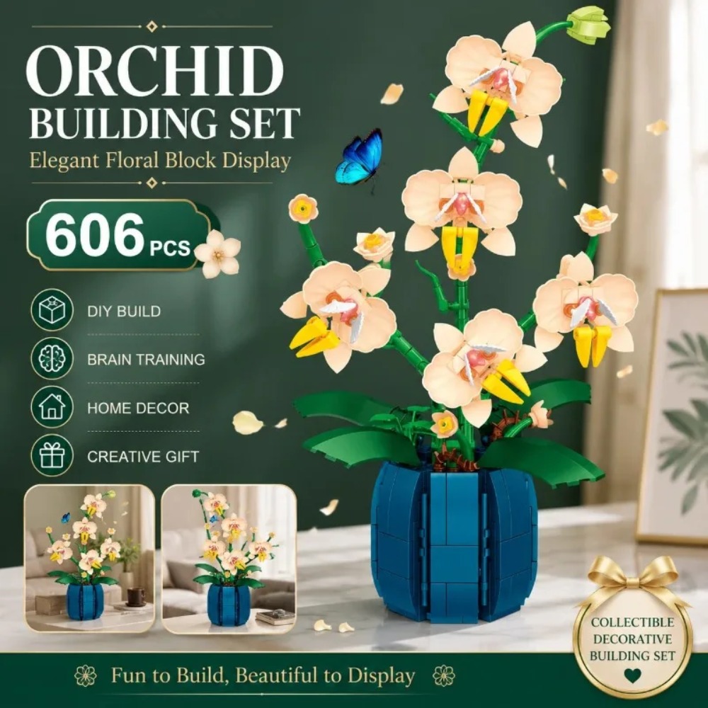 Orchid Building Blocks Flowers - Bonsai Garden Lego review and price