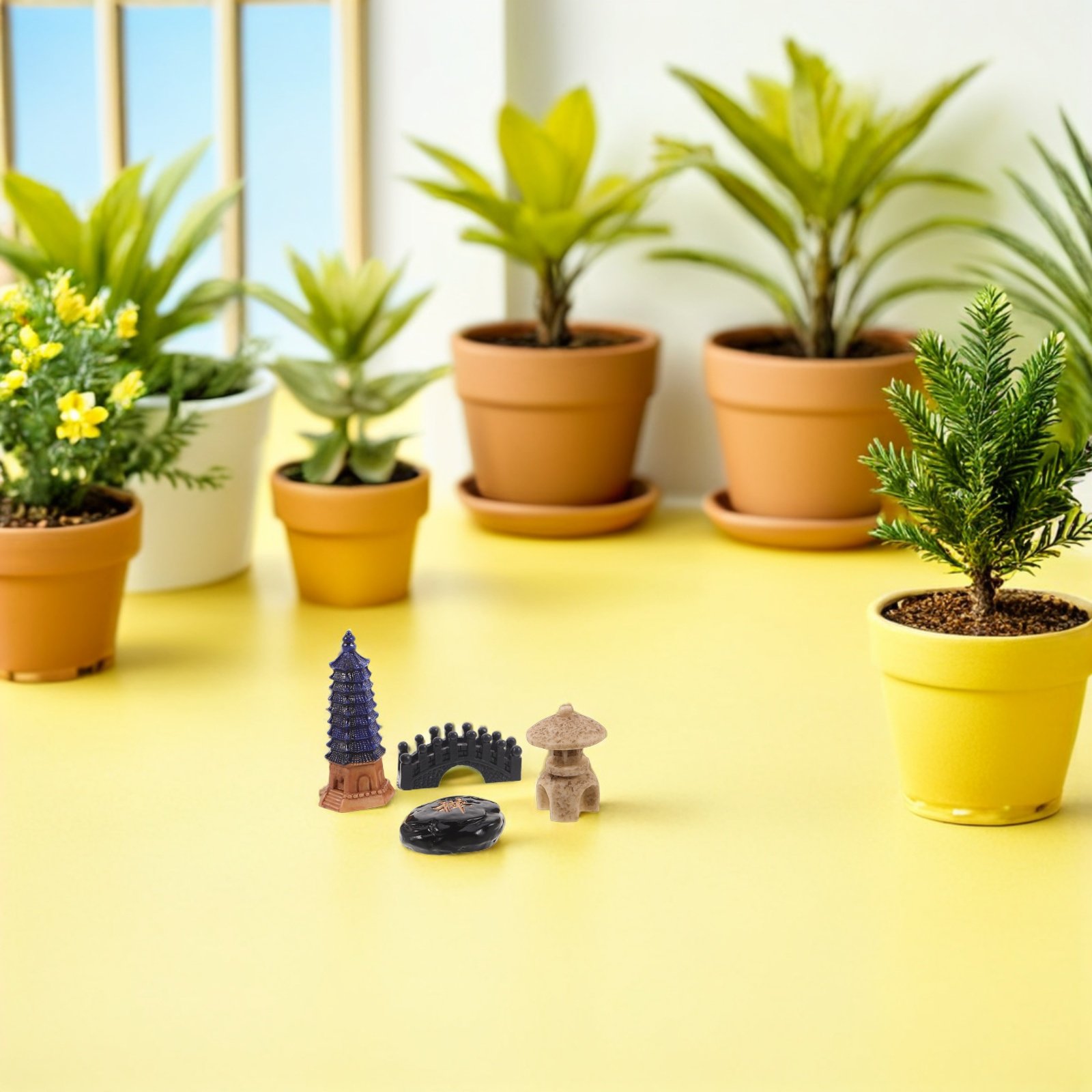 4Pcs Mini Japanese Pagoda Stat - Bonsai Garden For Desk review and price