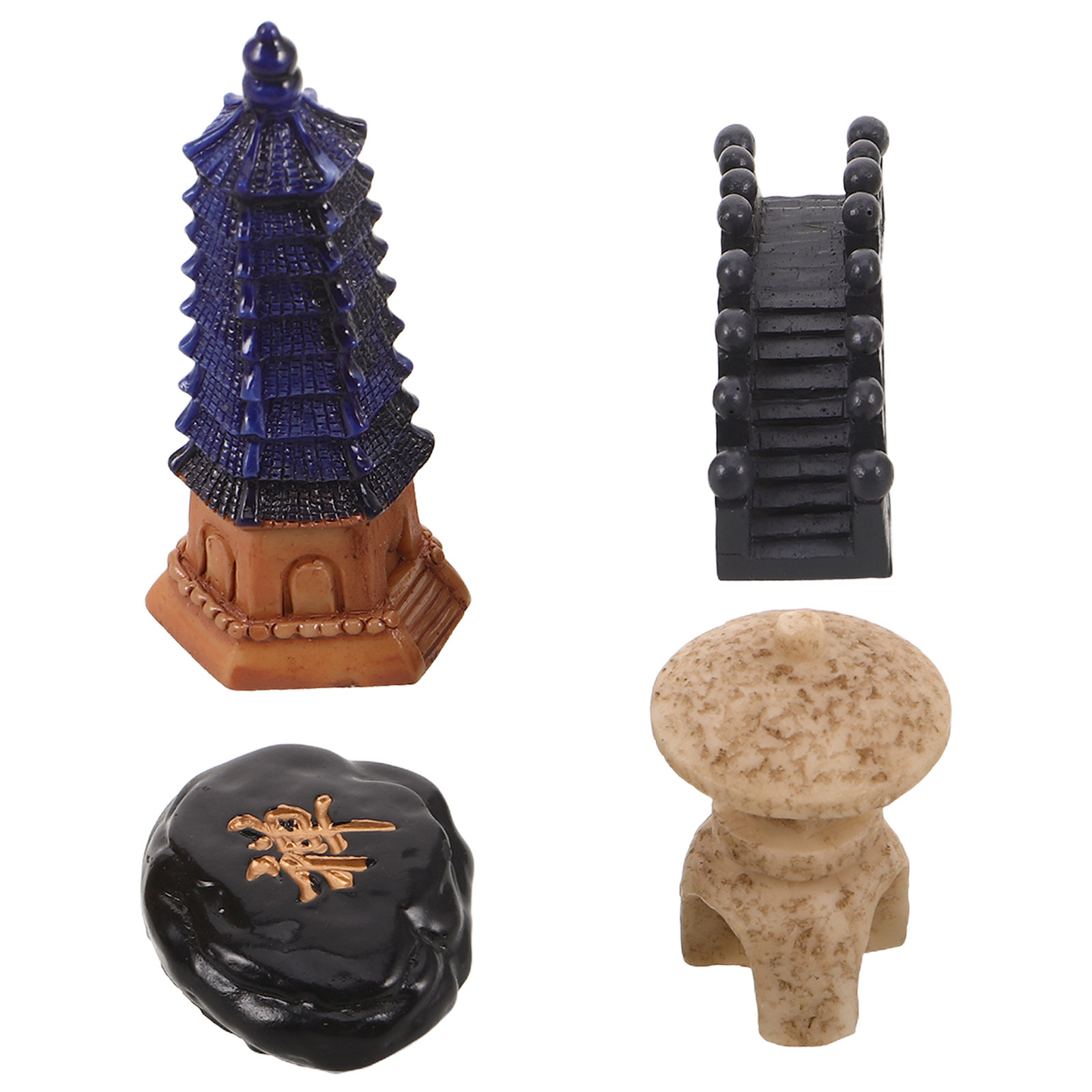 4Pcs Mini Japanese Pagoda Stat - Bonsai Garden For Desk review and price