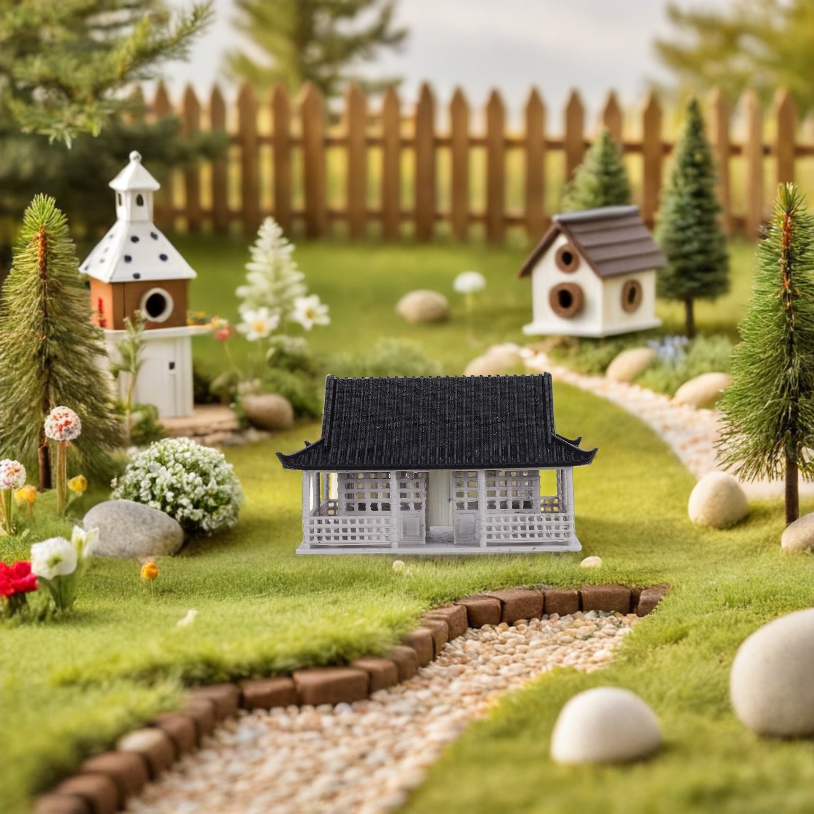 Mini Chinese Building Statue H - Bonsai Garden For Desk review and price