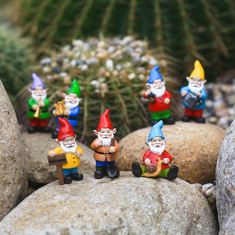 7Pcs/Set Miniature Funny Gnome - Bonsai Garden For Desk review and price