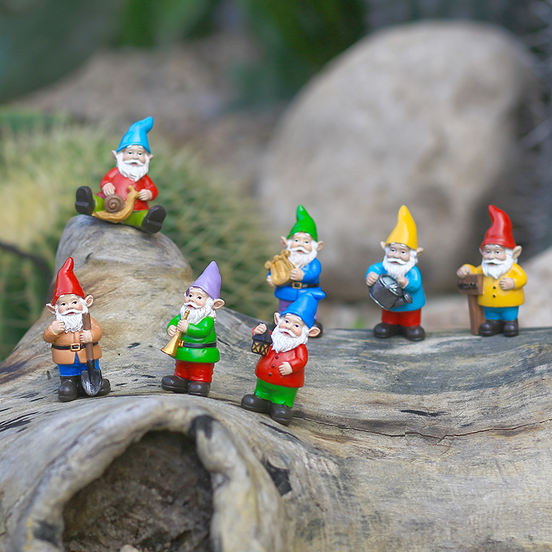 7Pcs/Set Miniature Funny Gnome - Bonsai Garden For Desk review and price