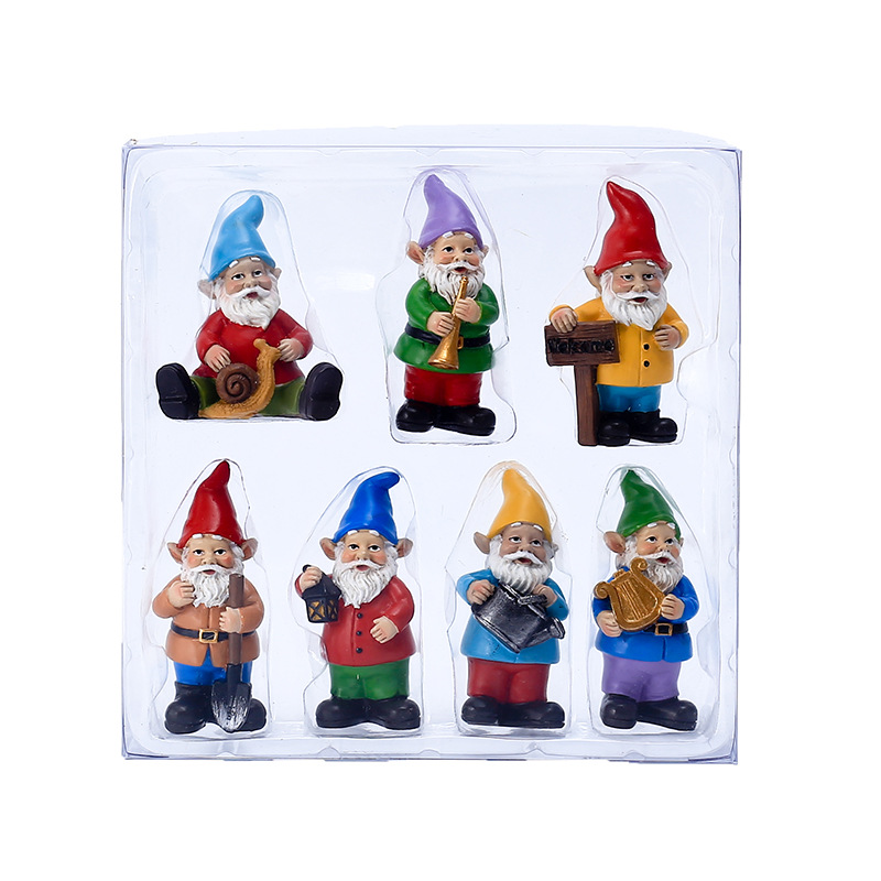 7Pcs/Set Miniature Funny Gnome - Bonsai Garden For Desk review and price