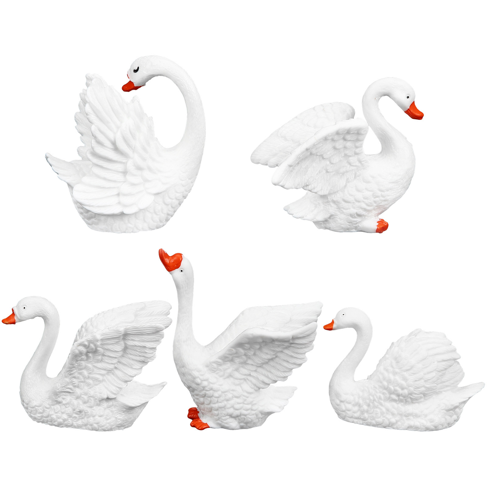 5Pcs Tiny Swan Ornaments Premi - Bonsai Garden For Desk review and price