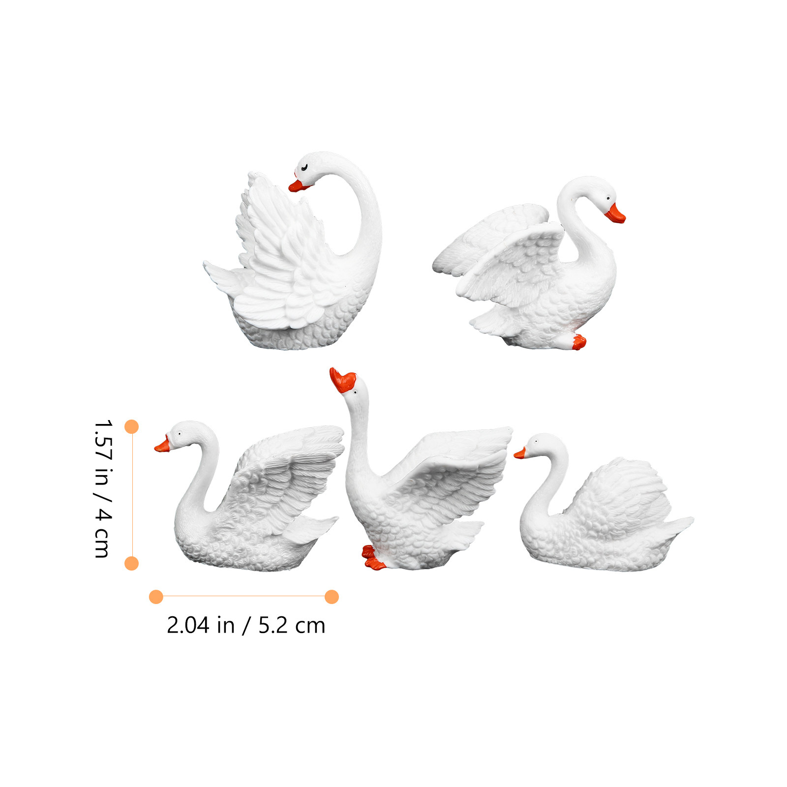 5Pcs Tiny Swan Ornaments Premi - Bonsai Garden For Desk review and price