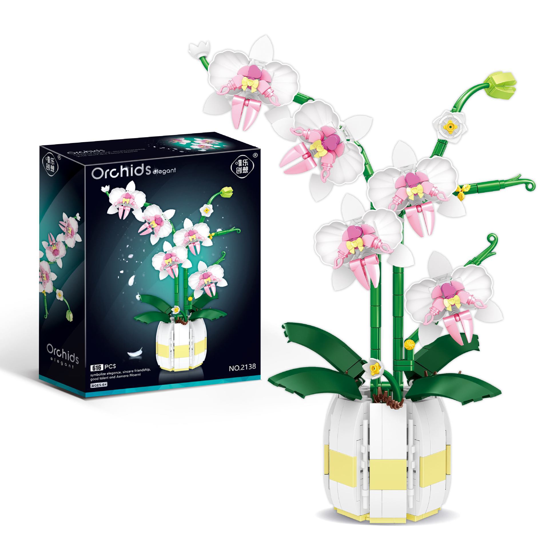 Funny Joy Orchid Flowers Bouqu - Bonsai Garden Lego review and price
