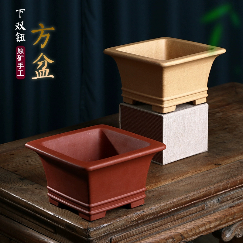 Pruple Sand Square Bonsai Pot, - Bonsai Garden For Desk review and price