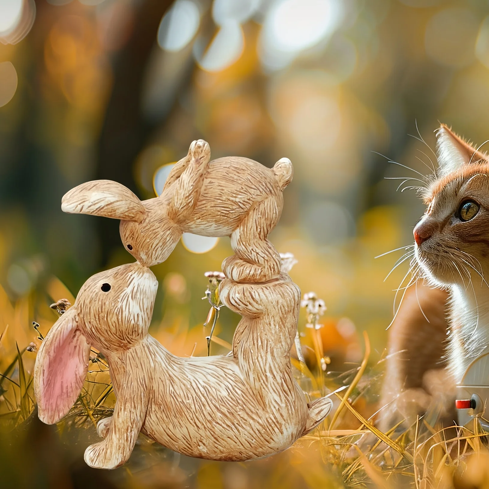 Garden Resin Kissing Bunny Sta - Bonsai Garden For Desk review and price