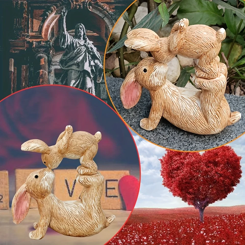 Garden Resin Kissing Bunny Sta - Bonsai Garden For Desk review and price
