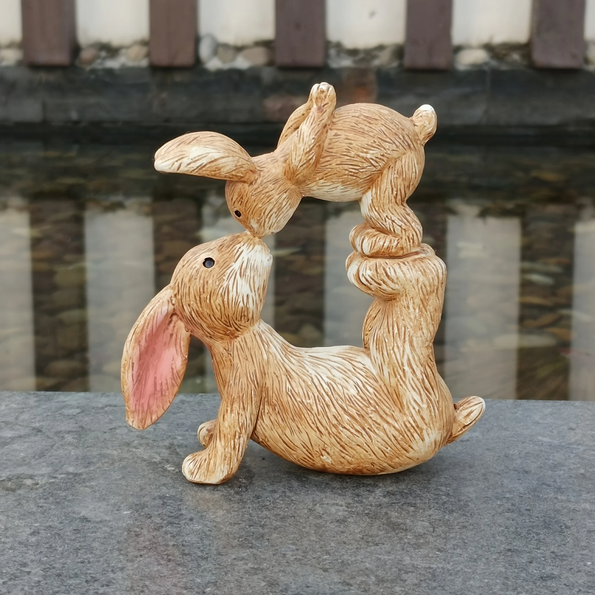 Garden Resin Kissing Bunny Sta - Bonsai Garden For Desk review and price