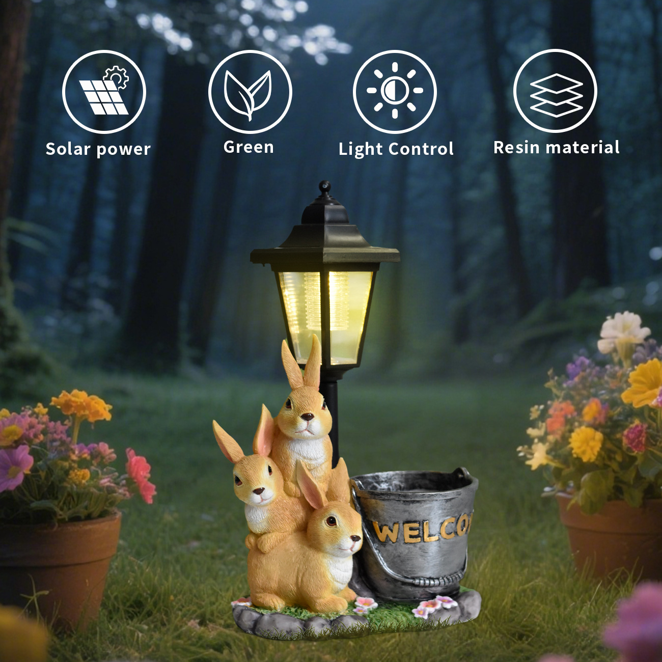 New rabbit solar garden light  - Bonsai Garden Pot review and price
